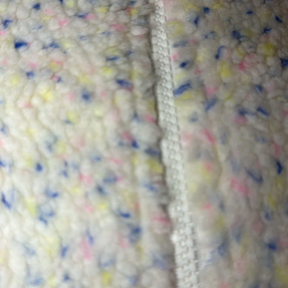 J Crew Sherpa Jacket Off White & Pastel Confetti - Picture 7 of 10